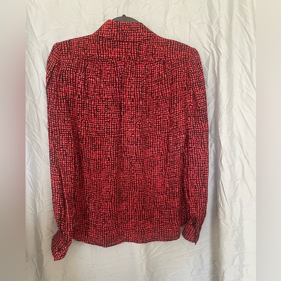 Vintage Nieman Marcus red and black 3 piece 100% silk skirt set | 4 - Picture 9 of 16